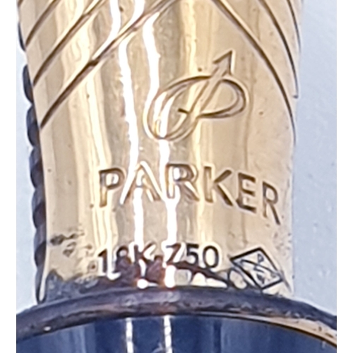 183 - PARKER SONNET FOUNTAIN PEN (18ct Gold Nib)