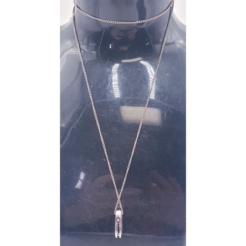 192 - SILVER (925) / DIAMOND PENDANT On A SILVER (925) 50cm NECK CHAIN (Total Weight 3.75 Grams)