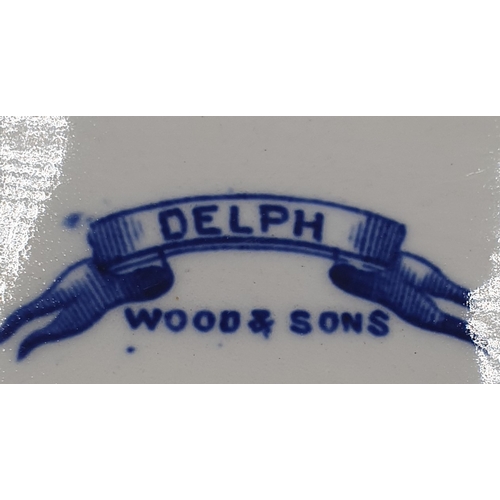 265 - WOOD & SONS BLUE/WHITE SERVING DISHES (4) IN THE DELPH DESIGN