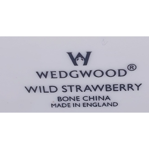 515 - WEDGWOOD CHINA 10.5cm x 16cm x 4cm MANTLE CLOCK IN THE WILD STRAWBEERY DESIGN