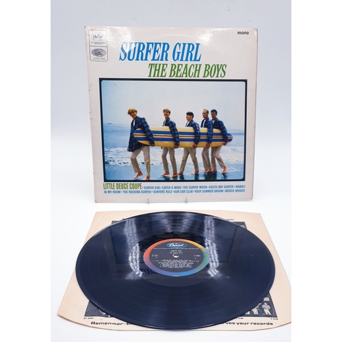 526 - VINYL ALBUMS (6) SURFER GIRL, THE BEACH BOYS. LITTLE DUECE COUPE, THE BEACH BOYS. THE BEACH BOYS CHR... 