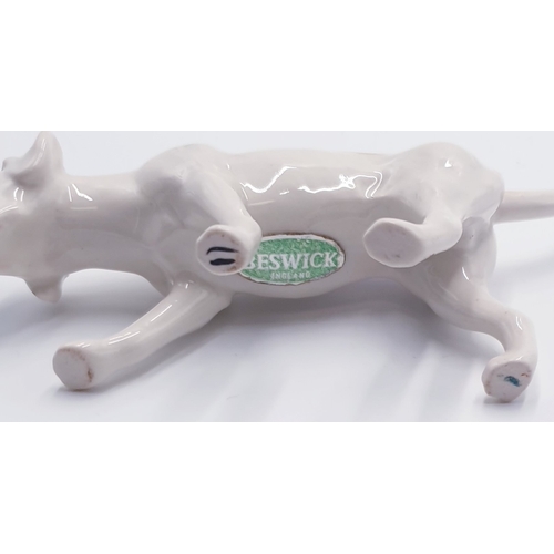 544 - BESWICK 7.6cm Model Of A FOXHOUND (Second Version) Model No 2264 (White,Tan, & Black - Gloss Colourw... 