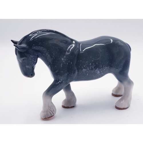 565 - SYLVAC 17cm MODEL OF A SHIRE HORSE (Grey Gloss Colourway)