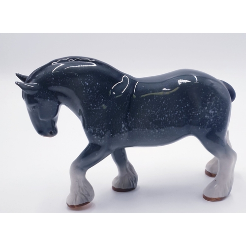 566 - SYLVAC 17cm MODEL OF A SHIRE HORSE (Grey Gloss Colourway)