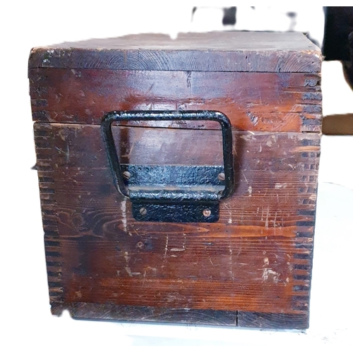 573 - WOODEN Extra Large 66cm x 30cm x 30cm CHEST (With Contents) (Please Note This Lot WILL NOT BE PACKED... 