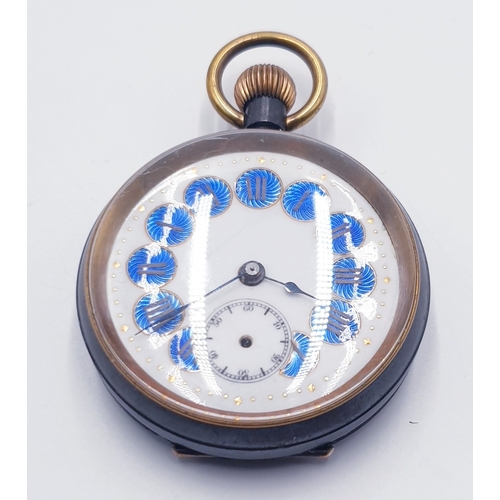 589 - POCKET WATCH With ENAMEL FACE (Marked Depose) (Found To Working When Photographed)