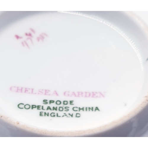 595 - SPODE CHINA BREAD & BUTTER PLATE & TRIOS (5) IN THE CHELSEA GARDEN DESIGN