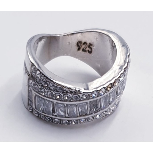 694 - SILVER (925) BAND RING (Size K , Total Weight 8.8 Grams)