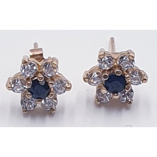 701 - 9ct GOLD / STONE SET EARRINGS