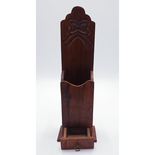 710 - WOODEN COUNTRY HOUSES GOTHIC /CHURCH CANDLE BOX With DRAWER (Old)