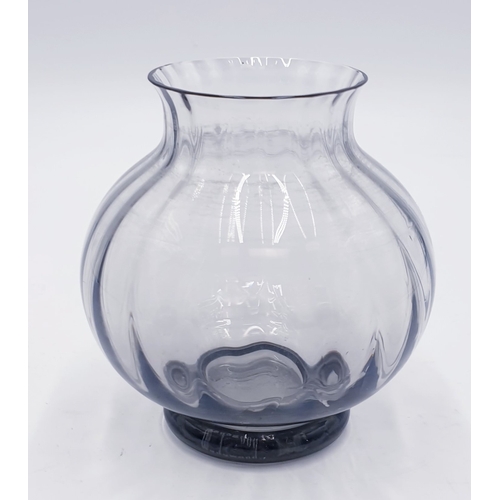 174 - WEDGWOOD SMOKEY GLASS 12.5cm VASE