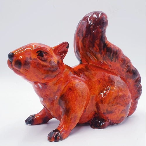 367 - ANITA HARRIS ART POTTERY LIFE SIZE 21cm x 30cm MODEL OF A RED SQUIRREL Signed In Gold By Anita Harri... 