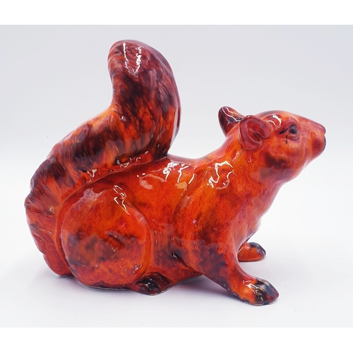 367 - ANITA HARRIS ART POTTERY LIFE SIZE 21cm x 30cm MODEL OF A RED SQUIRREL Signed In Gold By Anita Harri... 