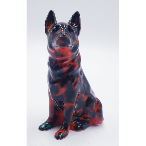 582 - ANITA HARRIS ART POTTERY 12.5cm MODEL OF A GERMAN SHEPHERD (Signed In Silver By Anita Harris)