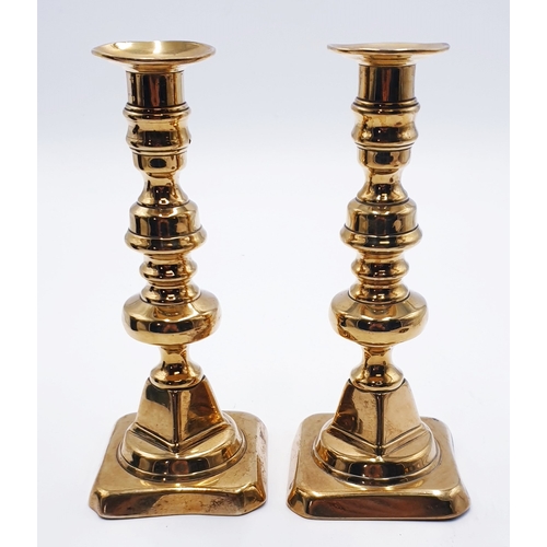 610 - BRASS Large 20cm CANDLESTICKS c1897 (To Commemorate Queen Victoria's Diamond Jubilee )