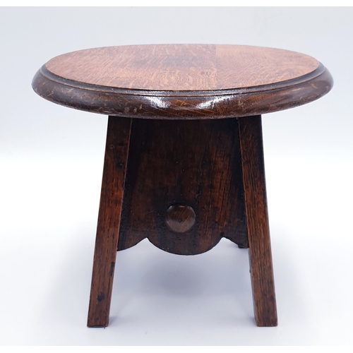 611 - WOODEN ART DECO 26cm STOOL c1930s