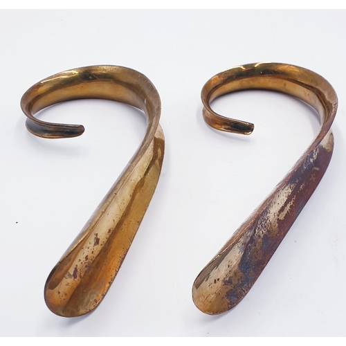 728 - BRASS SHOE HORNS (2)