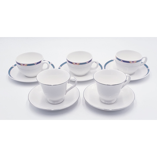 64 - WEDGWOOD CHINA CUPS & SAUCERS (5)