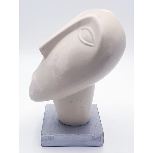 794 - CERAMIC Large 23.5cm SCULPTURE OF FACE ON PLINTH