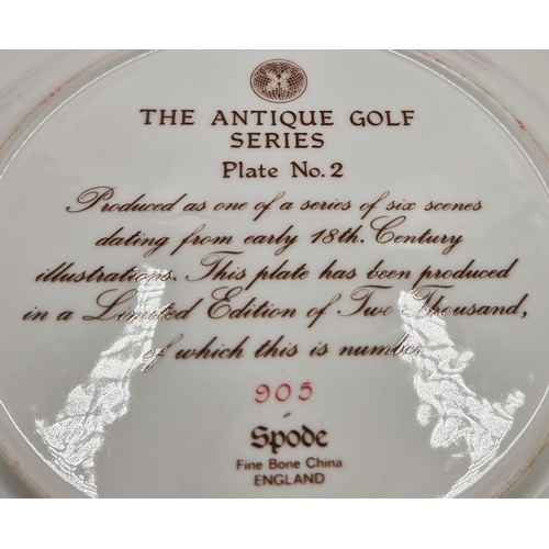 28 - SPODE CHINA 23cm Dia PLATE  (Limited Edition 2000 This One Being No 0905) FROM THE ANTIQUE GOLF SERI... 