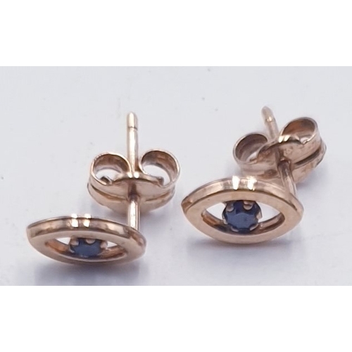 43 - 9ct GOLD / AMETHYST STONE SET STUD EARRINGS