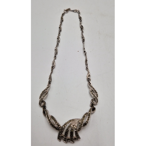 77 - MARCASITE STONE SET NECKLACE