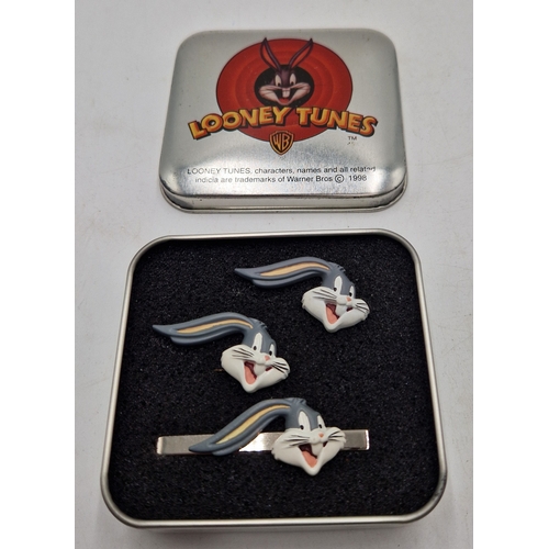 83 - LOONEY TUNES CUFFLINKS & TIE CLIP (Original Tin)