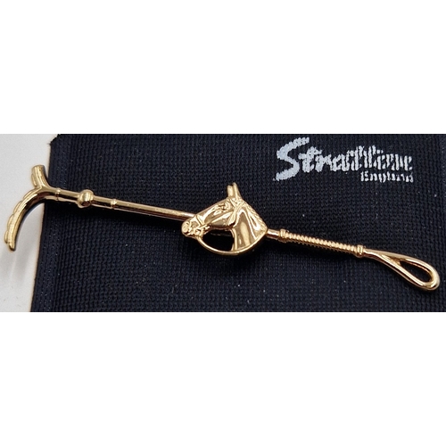 87 - STRATTON TIE CLIP FASHIONED AS A RIDING CROP  (Boxed)