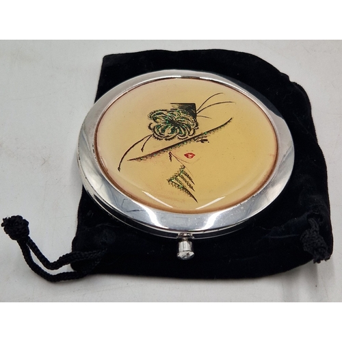 94 - ART DECO STYLE HANDBAG MIRROR & POUCH