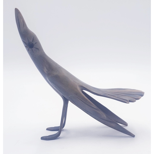 114 - BONE CARVED 15cm x 16cm MODEL OF A STYLISED BIRD