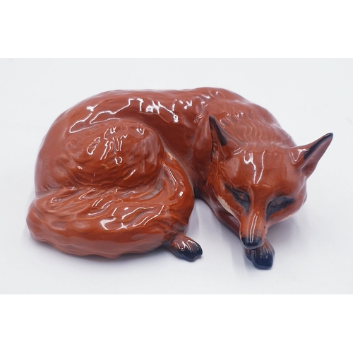 14 - BESWICK 3.2cm MODEL OF A FOX (Curled) Model No 1017 1945/96 (Red/Brown Gloss Colourway) Designed By ... 