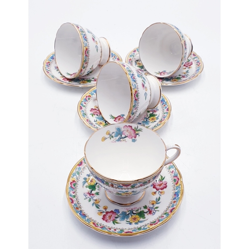 736 - COALPORT CHINA CUPS And SAUCERS (4) IN THE MING ROSE DESIGN