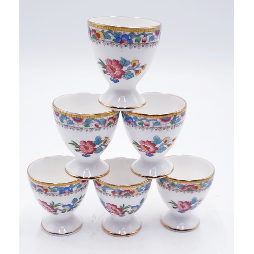 737 - COALPORT CHINA EGG CUPS (6) IN THE MING ROSE DESIGN