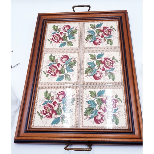 760 - FRAMED SIX TILED TRAY (Please Note This Lot WILL NOT BE PACKED OR SHIPPED...COLLECT ONLY !!!!)