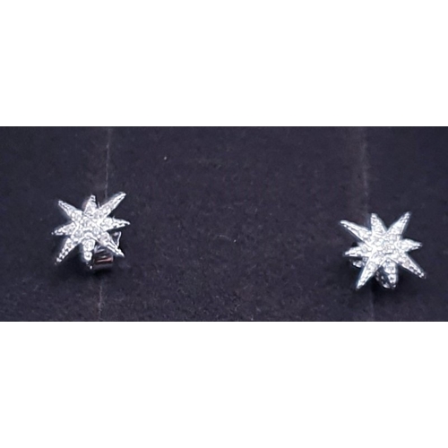 764 - SILVER (925) STAR BURST EARRINGS (Warren James The Jewellers) (Boxed)