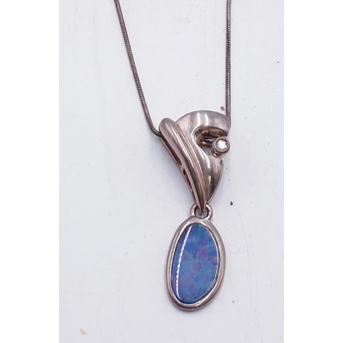 779 - SILVER (925) /OPAL STONE SET PENDANT