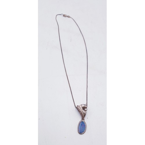 779 - SILVER (925) /OPAL STONE SET PENDANT