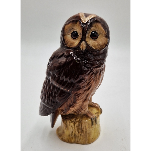 62 - ROYAL DOULTON 15.9cm WHISKY FLASK MODELLED AS A TAWNY OWL  (Brown Gloss Colourway) (Issued 1987) Des... 