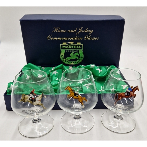 105 - GRAND NATIONAL 2002 (Boxed Set Of Three) MARTELL COGNAC GLASSES