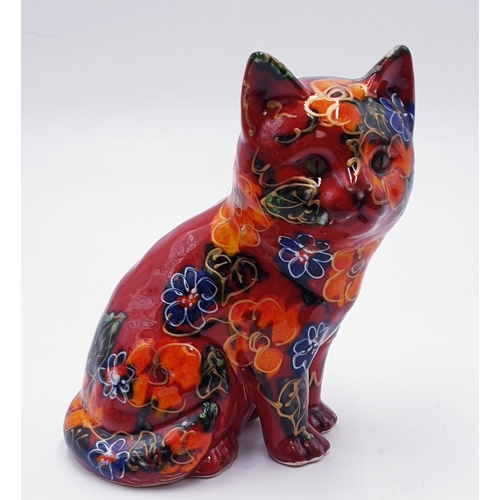 771 - ANITA HARRIS ART POTTERY 15.5cm MODEL OF A CUTE MARIGOLD KITTEN Signed In Gold By Anita Harris