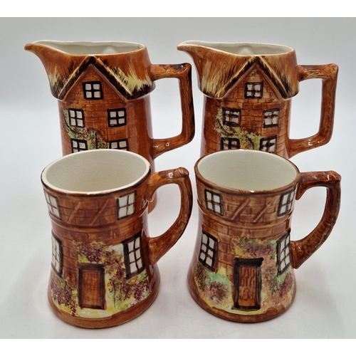 570 - PRICE & KENSINGTON COTTAGE WARE MUGS (2) Plus 20cm  JUGS (2)