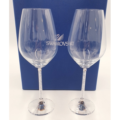 610 - SWAROVSKI STEMWARE – RED WINE GLASSES CRYSTALLINE (2011) (Original Box) This set of 2 Swarovski crys... 