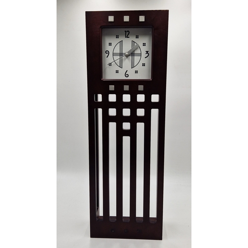 628 - CHARLES RENNIE MACINTOSH Extra Large 61cm x 20cm STYLE WALL CLOCK (Please Note This Lot WILL NOT BE ... 