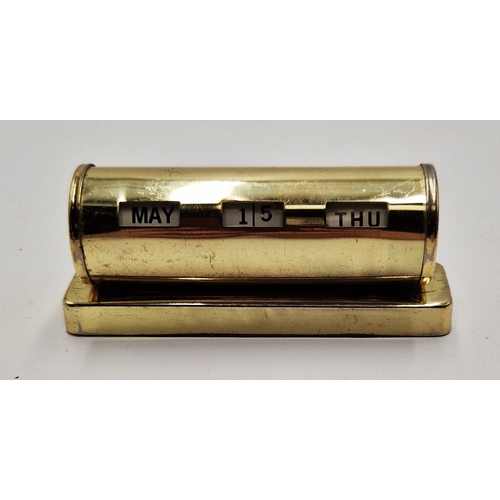 629 - BRASS TUBULAR DESK 10cm CALENDAR