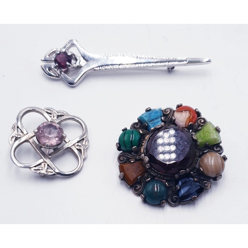 654 - SCOTTISH BROOCHES (3)