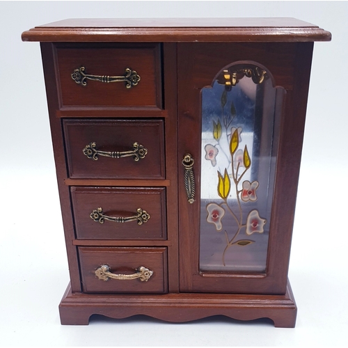 656 - WOODEN JEWELLERY DISPLAY CABINET