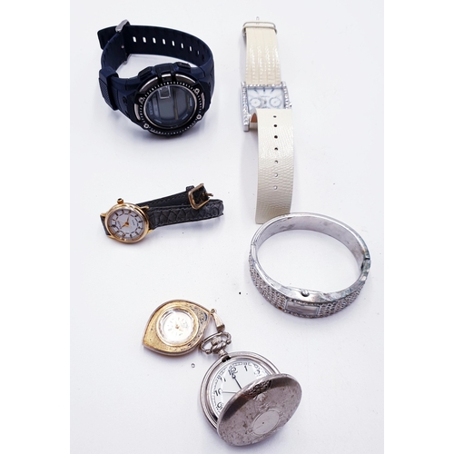 697 - WRISTWATCHES,POCKET WATCH Plus FOB WATCH (6)