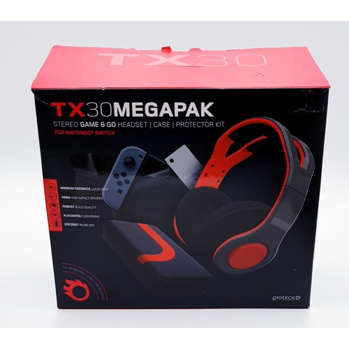 699 - TX 30 MEGA PACK FOR NINTENDO SWITCH , HEAD SET,CASE,PROTECTOR KIT ,Etc