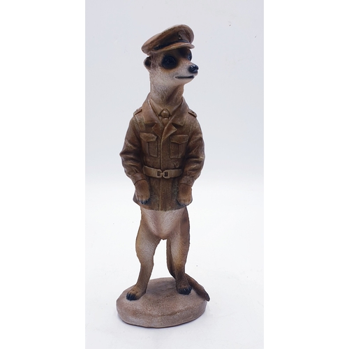 719 - RESIN Extra Large 28cm MEERKAT AS AN ARMY SOLDIER