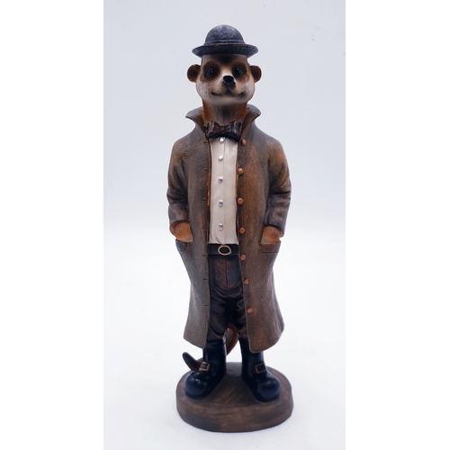 723 - RESIN Extra Large 30cm MEERKAT AS A DETECTIVE